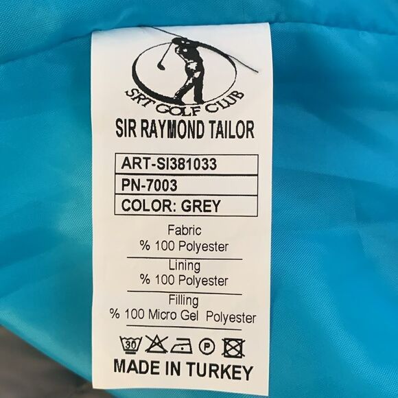 Sir Raymond Tailor Grey Ribbed Puffer Men’s Golf Jacket Size L - Picture 11 of 11